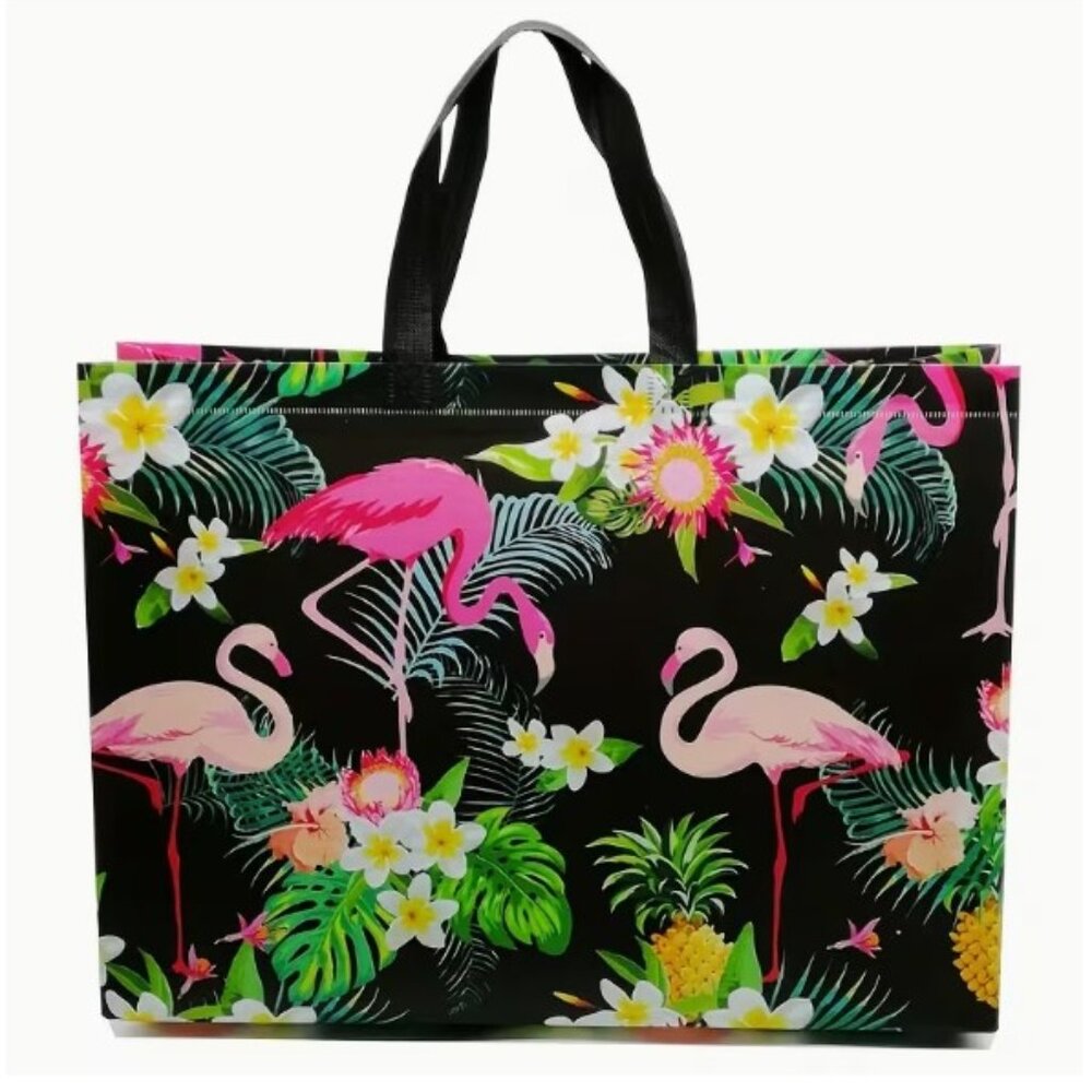 Women's Flamingo Tote Bag - Pink Flamingos Shopping Travel Tote